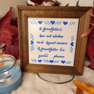 Vintage Grandfather Painted Tile 70s- 80s Great Gift